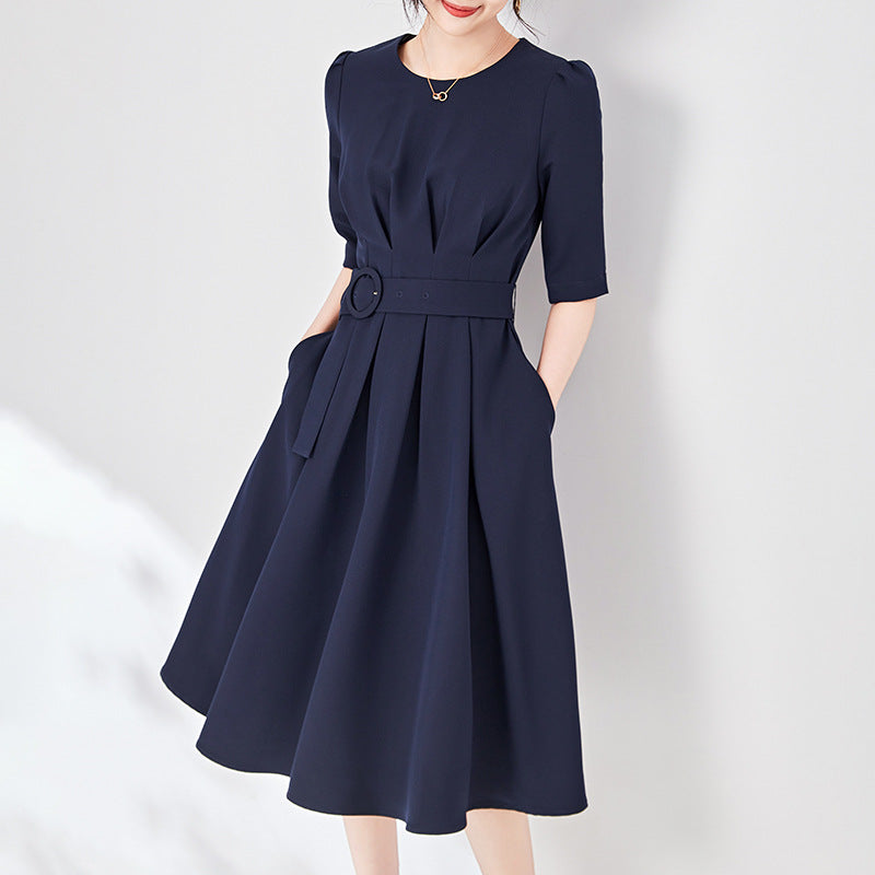 Fashion Light Bubble Sleeve Dress Women Spring Summer New Half Sleeve Temperament Vestidos Waist Slim Dresses Female