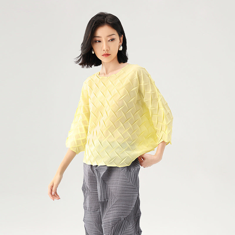 Women's T-Shirt Solid Color Bat Sleeve Design Lightweight Style Fashion Casual Tops