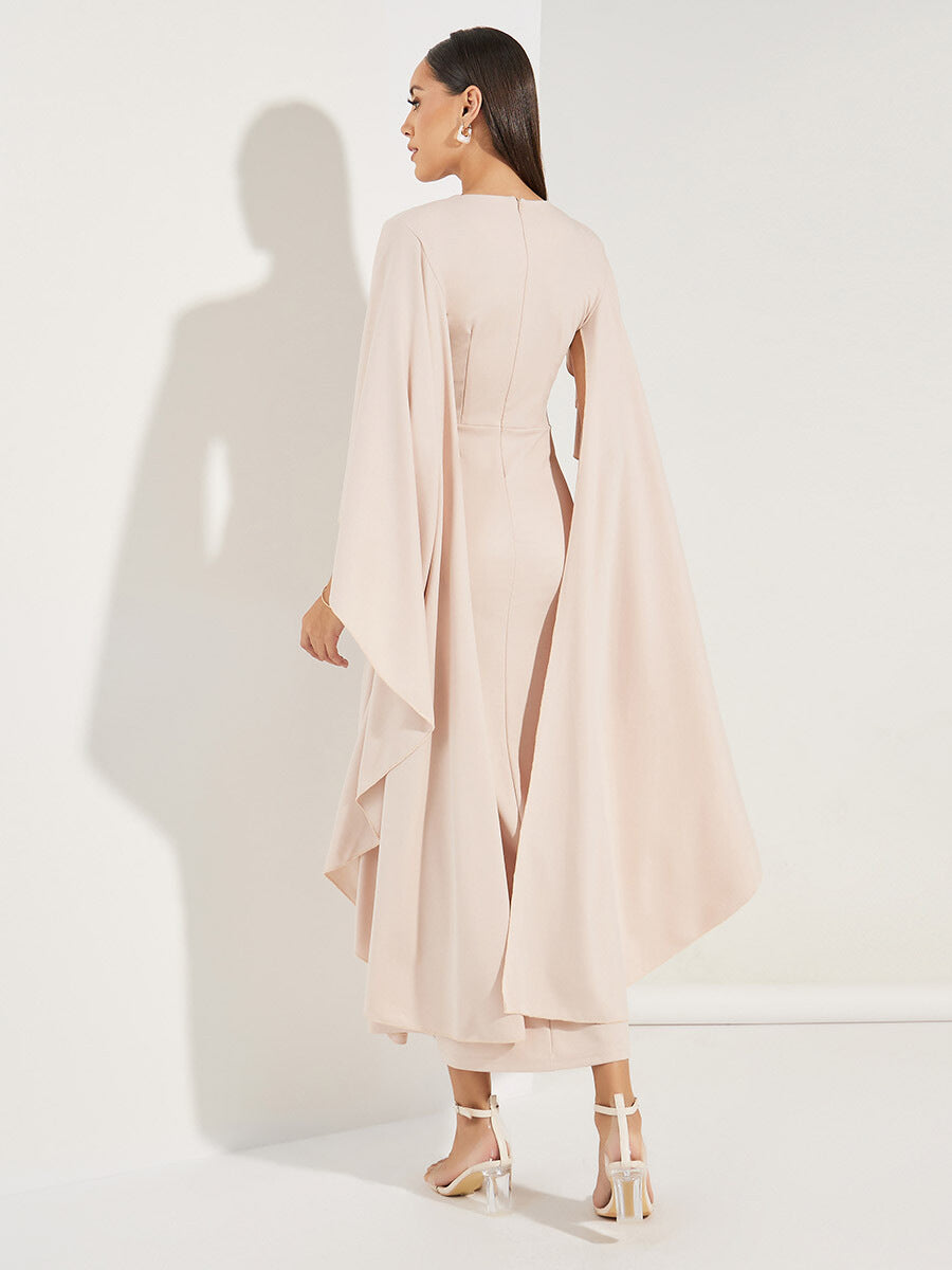 O-Neck Jersey Sleeveless Evening Dresses Elegant Straight Tea Length Celebrity Gowns Vestido Dress