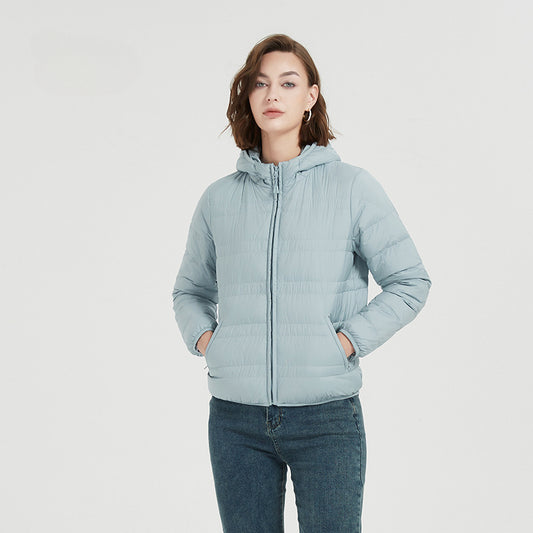 90% White Duck Down Women Puffer Jacket New Sprign Fashion Hoode Slim Fit Ultralight Packable Female Casual Short Parkas