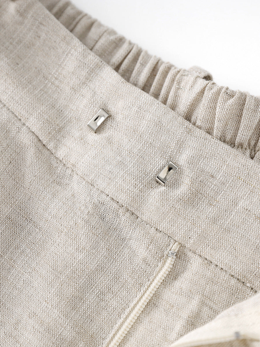 Linen Short Pants For Women Solid High Waist Shorts Summer Sale Streetwear Outfits Pantalones