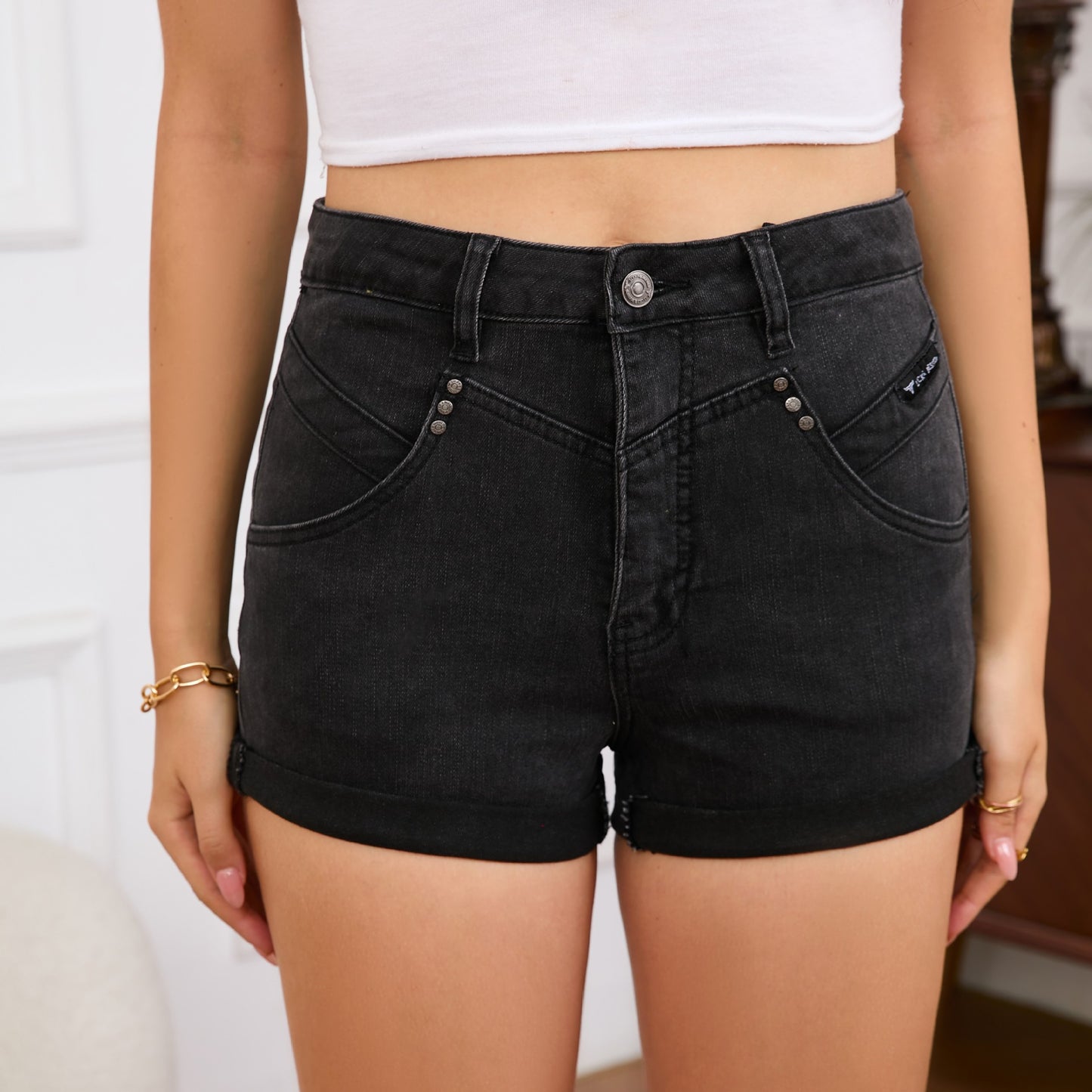 Solid Female Trousers Casual Fashion Slim Slacks Pockets Quick Dry Running Shorts