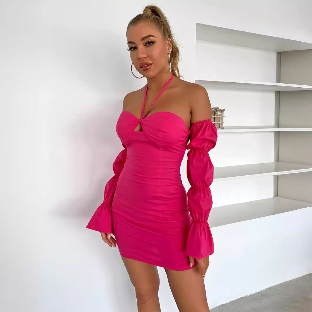 Summer New Party Birthday Europe Women's Fashion Casual Lace-up Square Collar Puffy Sleeve Dress Vestidos