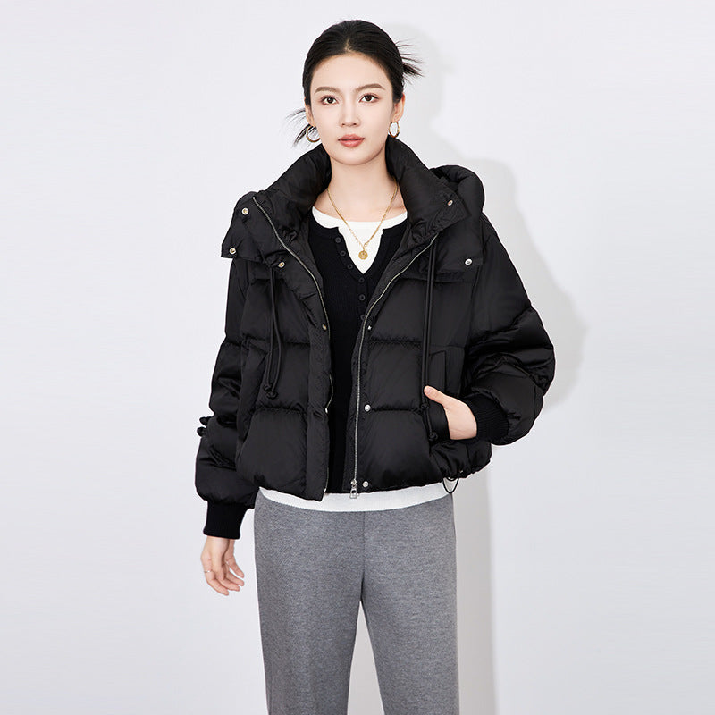 Filling Amount Short Down Jacket Warm Coat Winter 2024 Splicing Stand-up Collar Warm Coat 3 Colors For Women