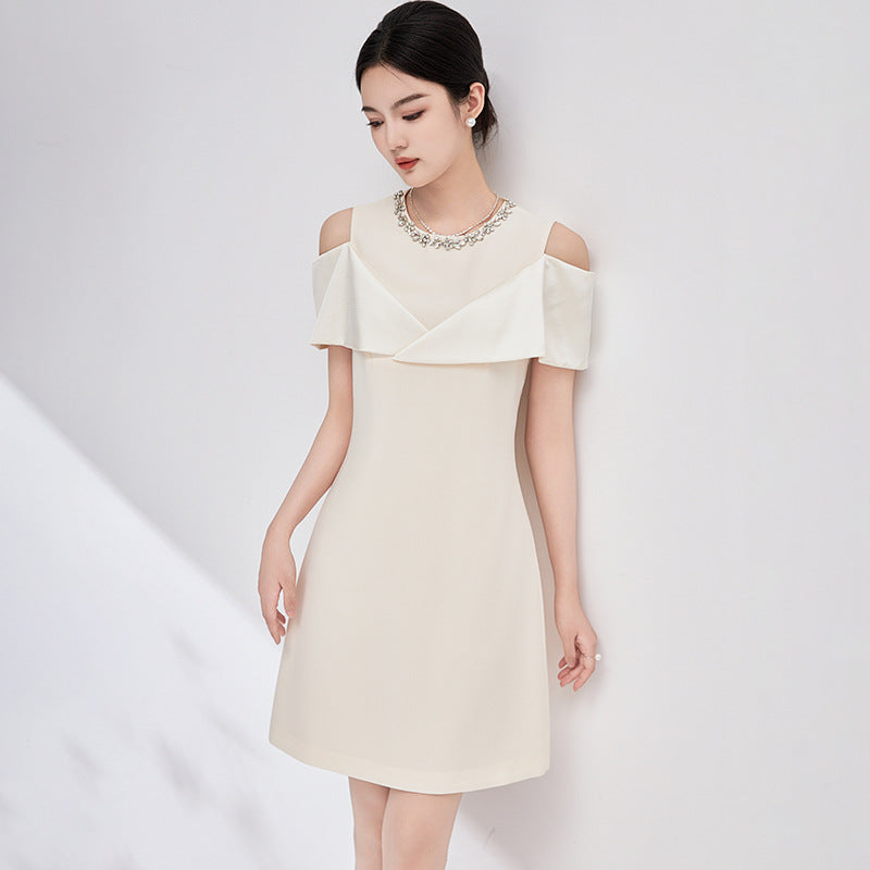 Summer South Oil Heavy Industry Elegant Socialite Off-Shoulder Dress Women's New Fashion