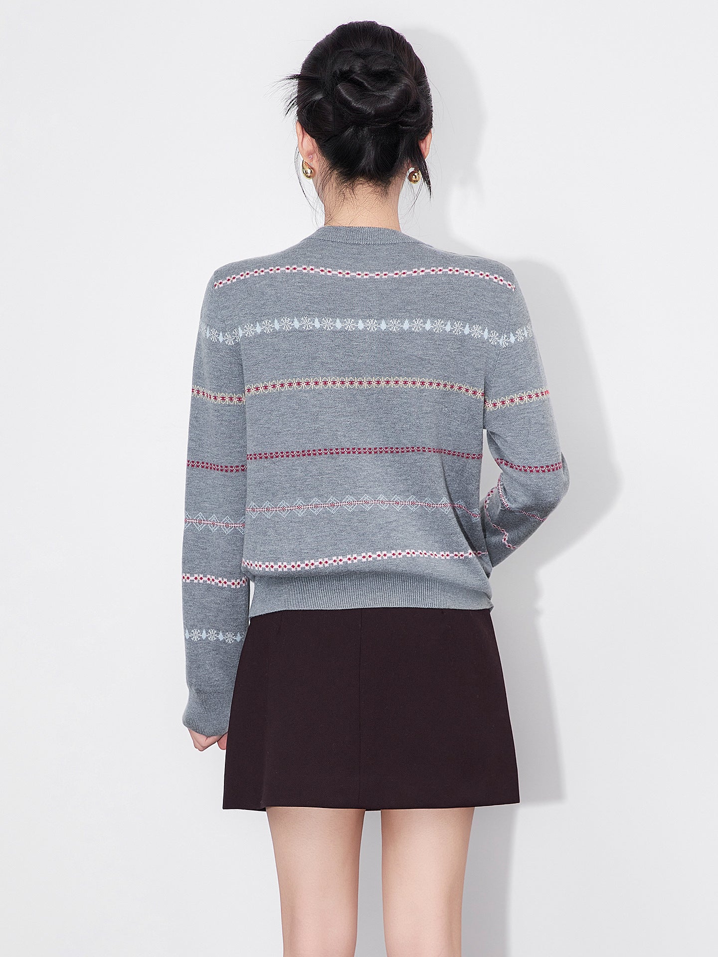 Women Printed Knit Sweater Japanese Korean Style Vintage Cardigans Coat Autumn Winter New Elegant Casual Coats