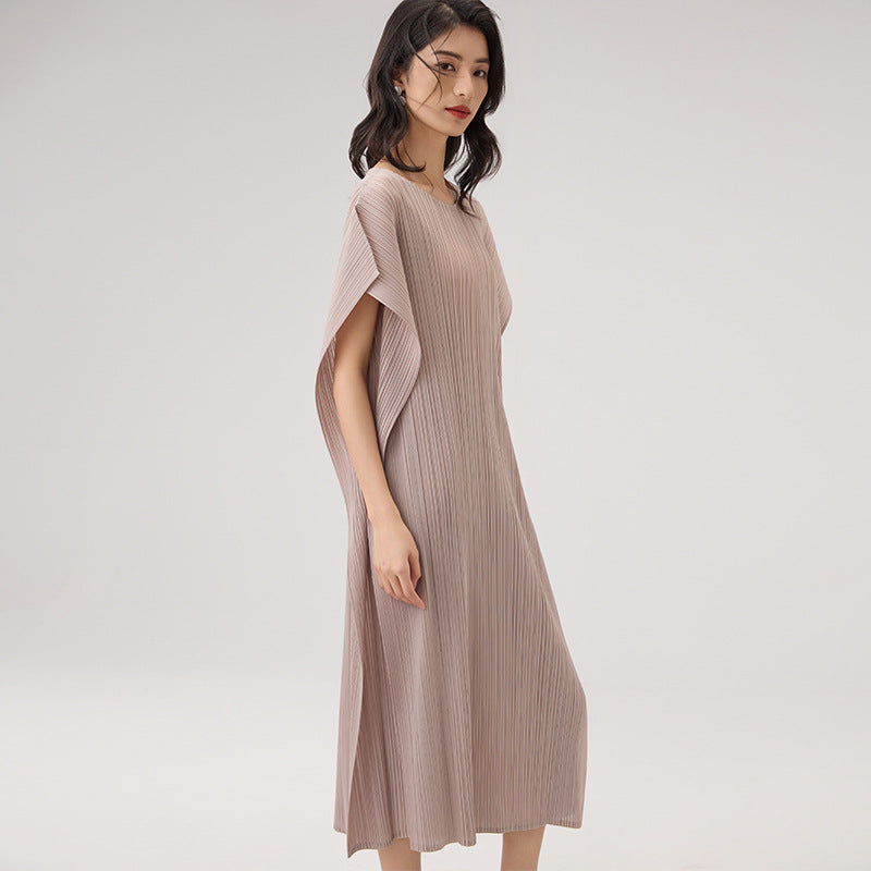 Summer New Personality Ageing Round Neck Loose Mid-length Dresses