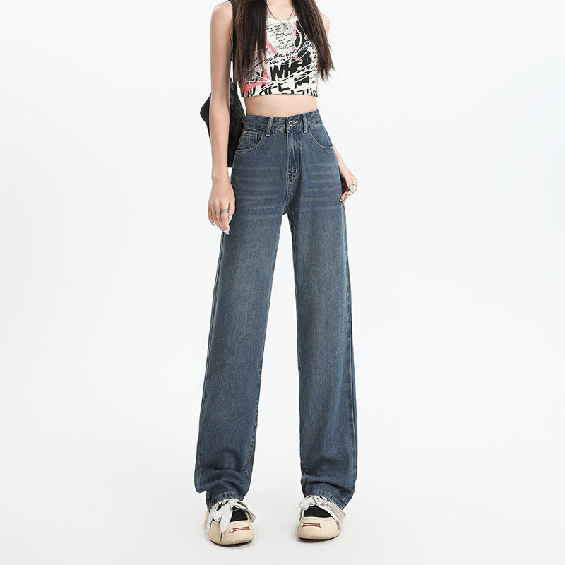 Women Jeans Summer Thin Ice Silk Draping Baggy Wide Leg Y2K Denim Pants High Quality Fashion Korean Female Clothing