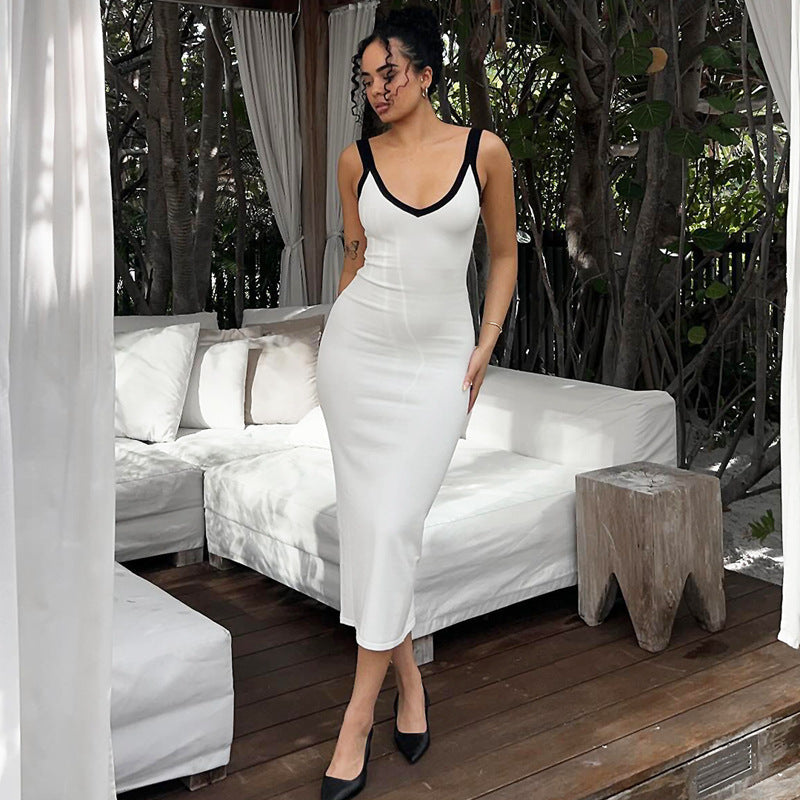 New Women's Halter Temperament Slim Suspender Dress