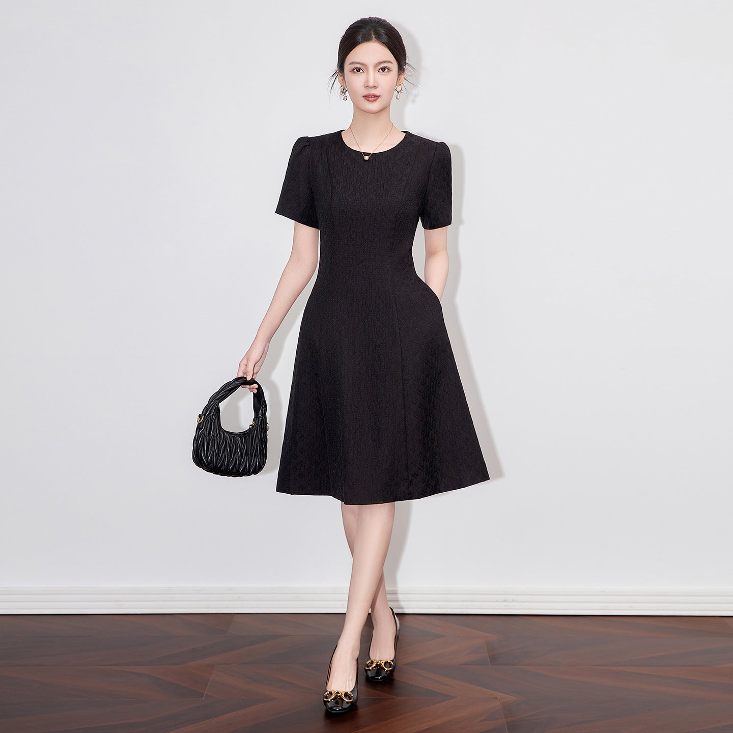Summer Casual French Elegant Puff Sleeve Short Sleeves Dress