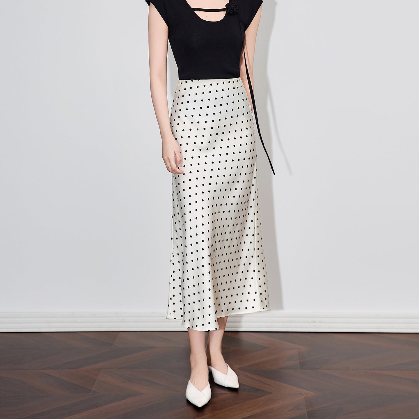 High Waist Leopard Satin Skirt Spring Summer Women Elastic Waist Mid Long A-line Skirts Femme