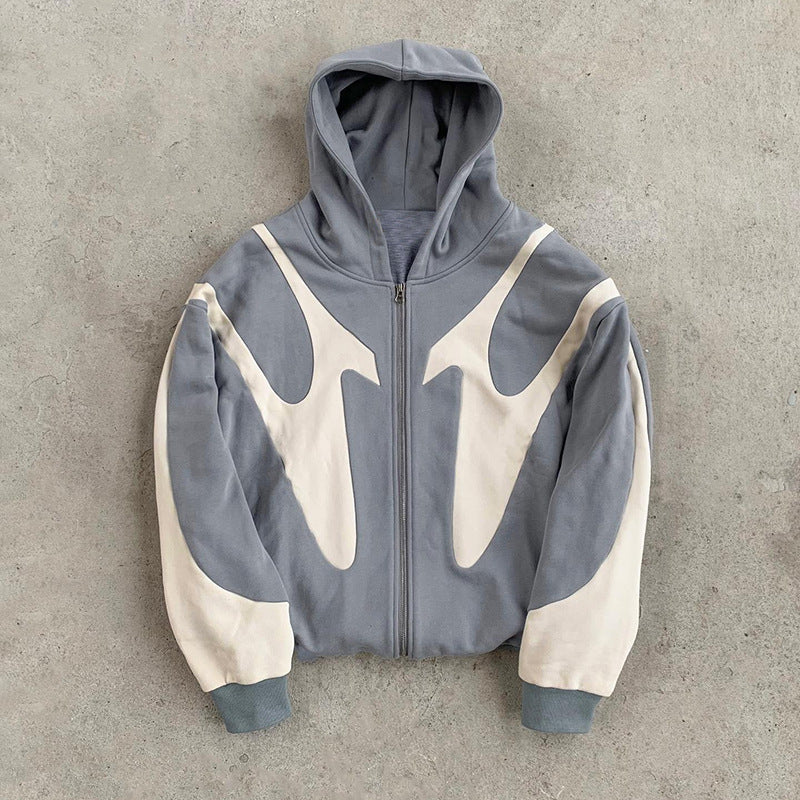 Y2k Retro Patchwork Hoodie Fashion Loose Oversized Embroidered Hooded Sweatshirt Gothic Streetwear Women Sweatshirt Clothing