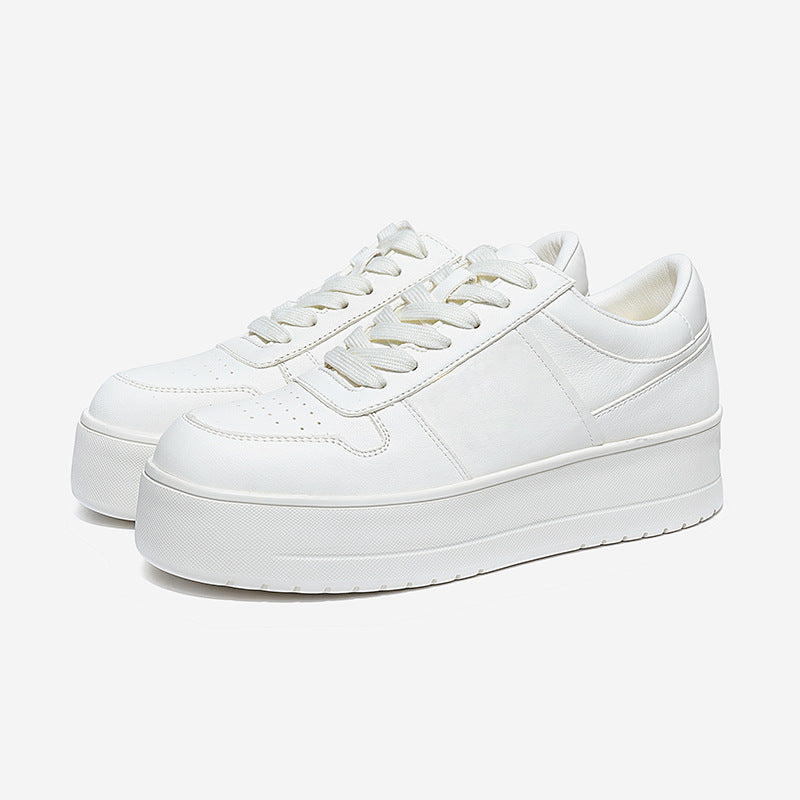 Genuine Leather White Skate Shoes for Women'sUltra Light Bottom Casual Fashion Elevated Shoes