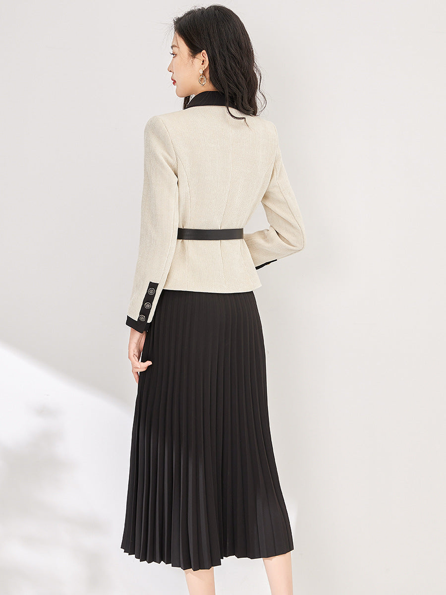 Small Fragrant Waist Spring Autumn Coat Women's Light Luxury Suit Jackets Donate The Belt