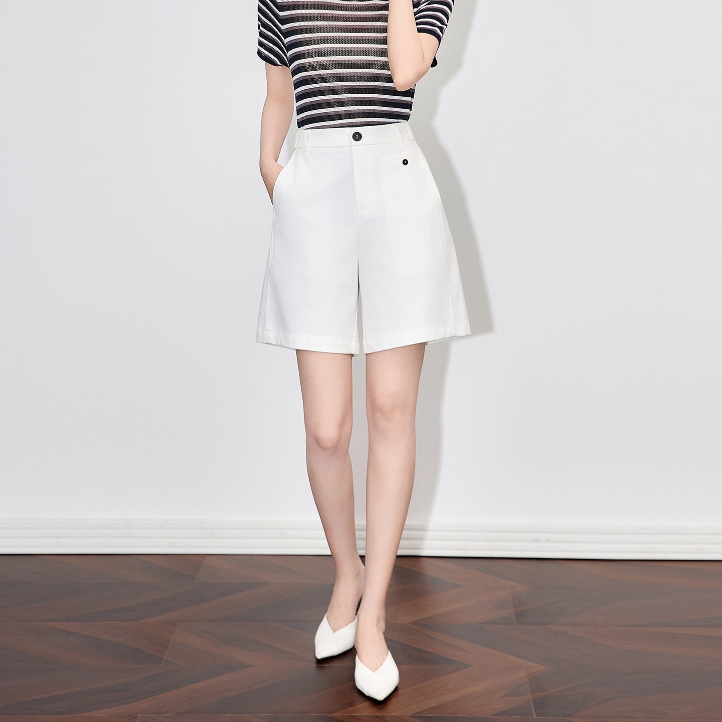 High Waist A- Line Casual Loose Women's Suit Shorts Summer New Style Slimming Five-Point Pants Comfortable Fit Female Fashion