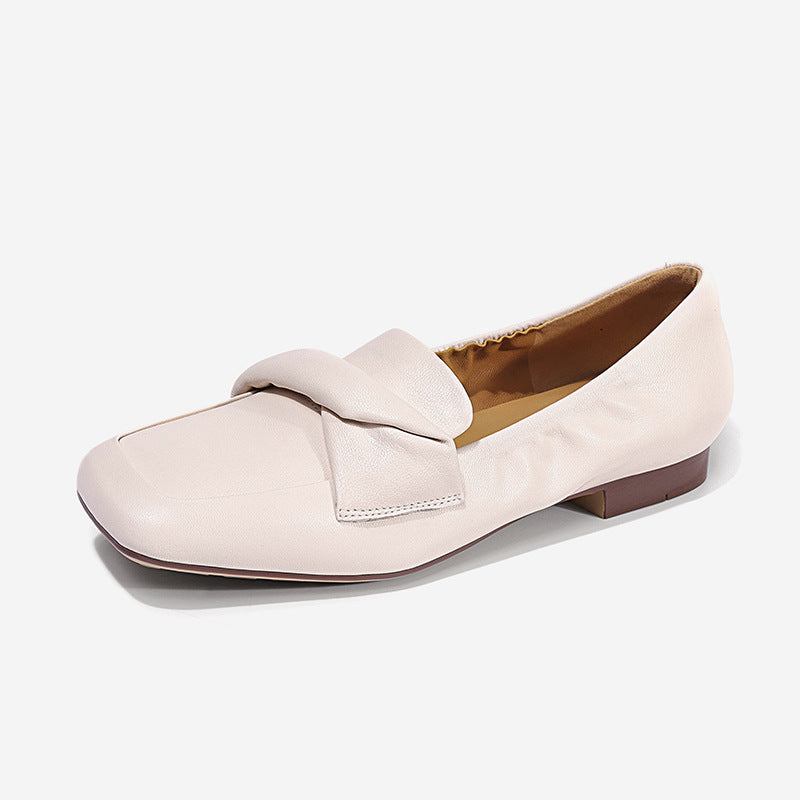 Women Flats Loafers Soft Genuine Leather Low Heels Shoes Casual Slip on Daily Office Lady Dress Shoes