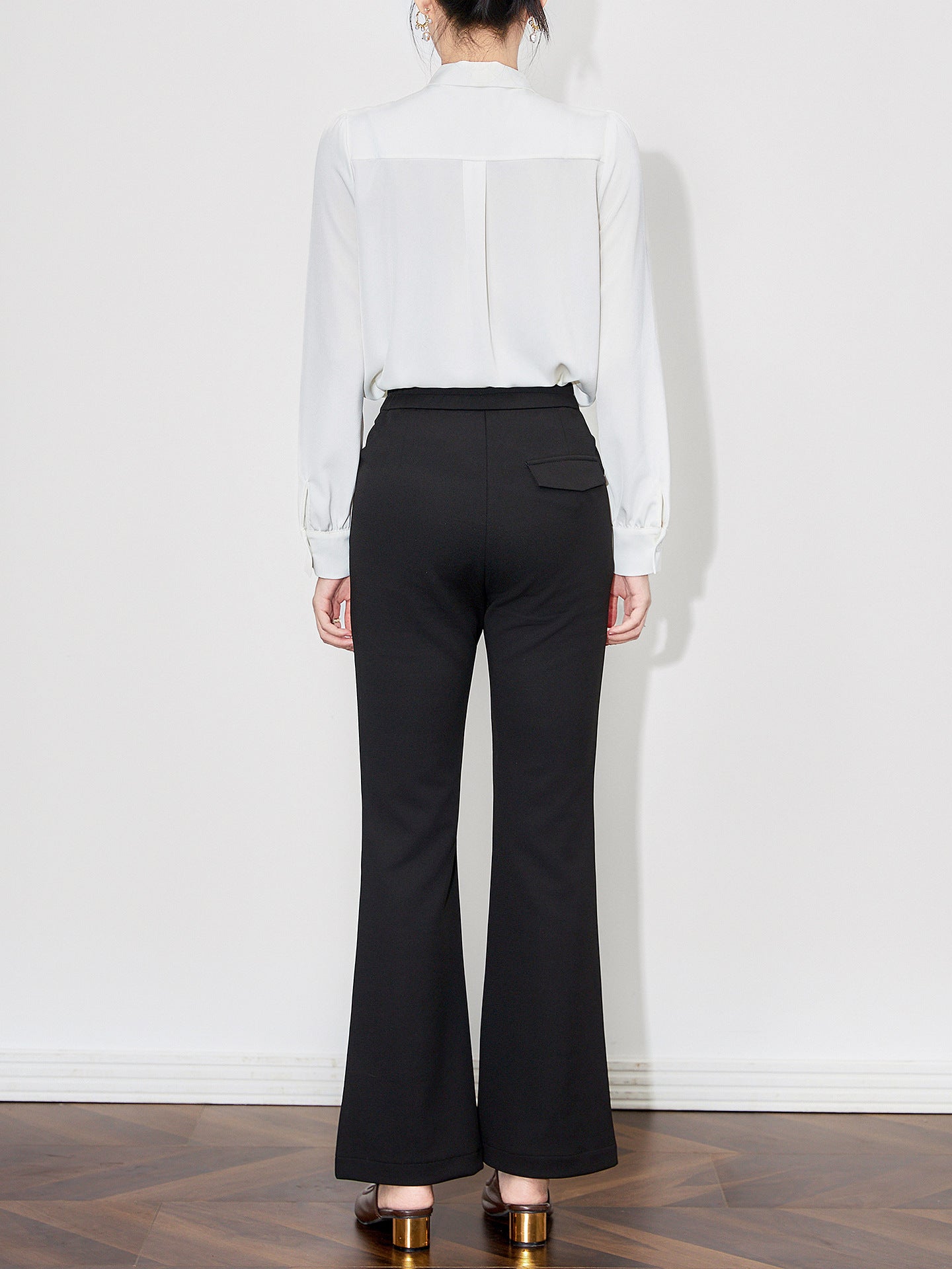 Women's Trousers New for Summer Solid Color High-waisted Simple Flared Pants Trousers Casual Fashion Casual and Versatile