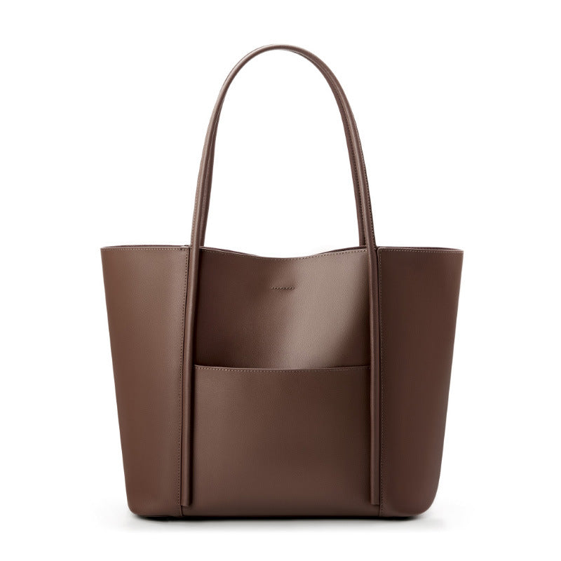Genuine Leather Summer and Spring Casual High-End Style Large Handbag