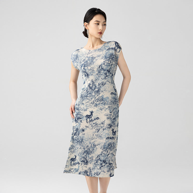 New Style Light National Style New Chinese Style Light and Comfortable A-line Dress