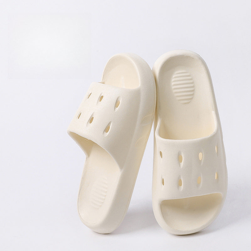 Soft Eva Slippers Leakage Feeling Stepping on Feces Slippers Women Men Wearing Bathroom Shower Hotel Couple Cool Slippers