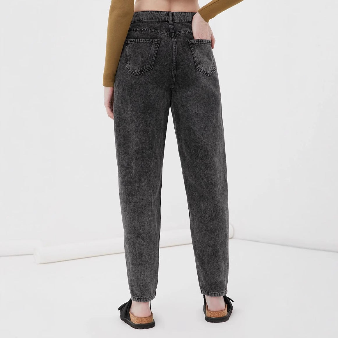 Women Casual Vintage Harem Jeans Fashion Streetwear Loose Straight Denim Pants