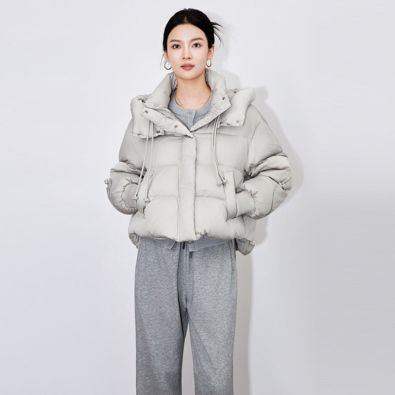 Filling Amount Short Down Jacket Warm Coat Winter 2024 Splicing Stand-up Collar Warm Coat 3 Colors For Women