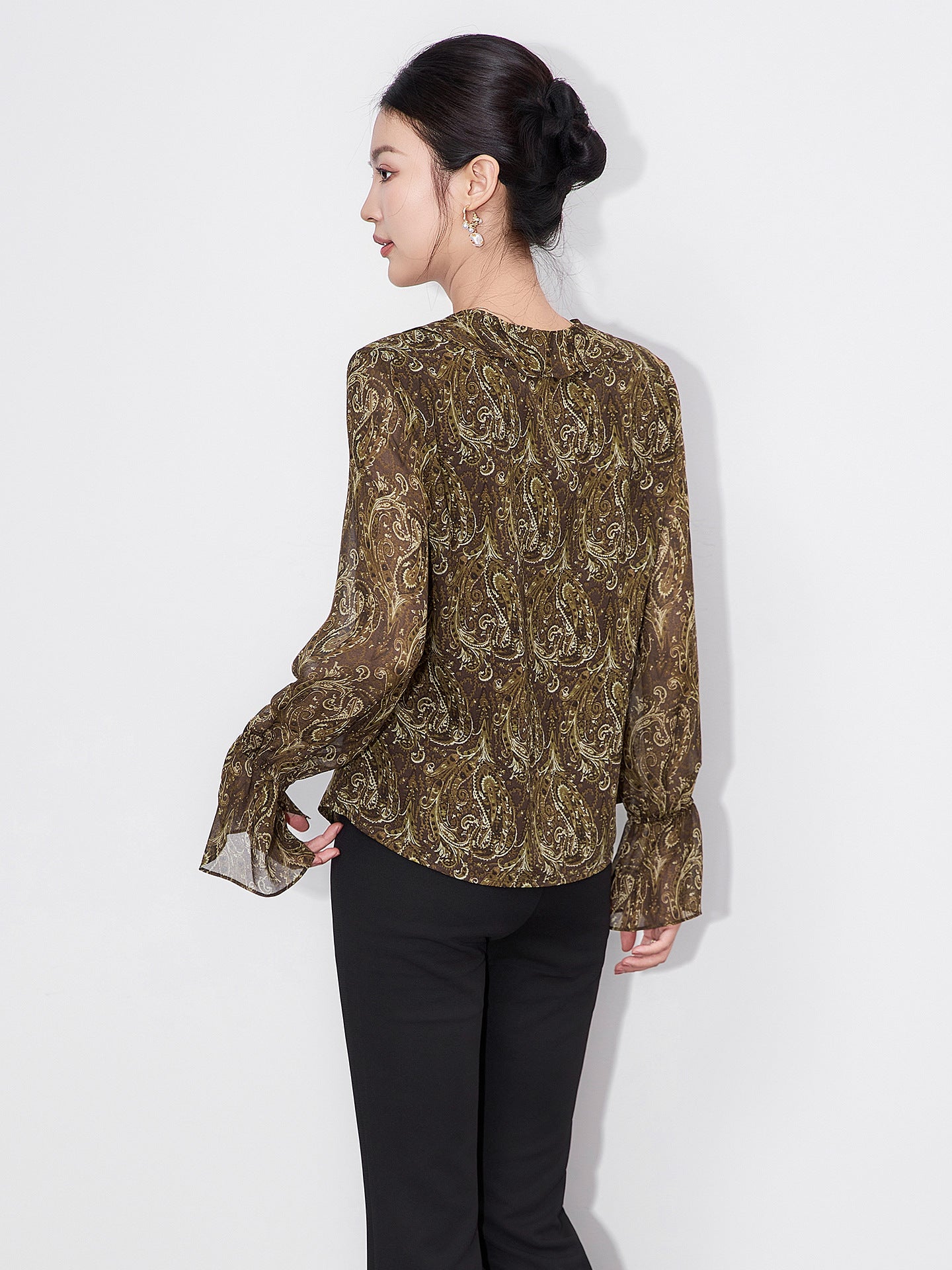 Spring Autumn Floral Printing Shirt Ladies Loose Casual Fashion All-match Vintage Blouse Female Buttons All-match Cardigan Top