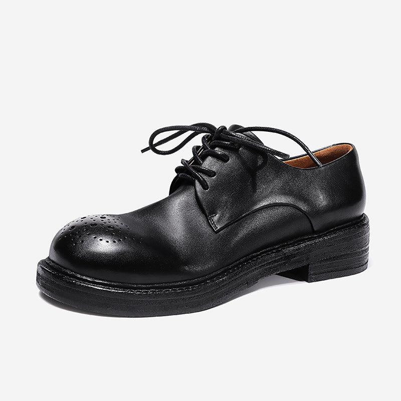 Soft Leather Ladies Formal Shoes Womens Handmade Genuine Leather Quality British Style Round Toe Wedding Social Shoes