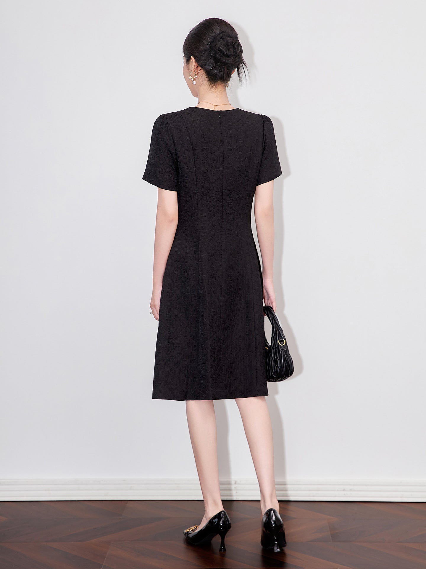 Summer Casual French Elegant Puff Sleeve Short Sleeves Dress