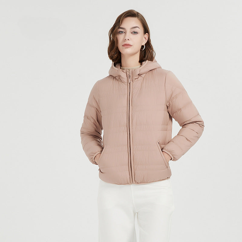 90% White Duck Down Women Puffer Jacket New Sprign Fashion Hoode Slim Fit Ultralight Packable Female Casual Short Parkas