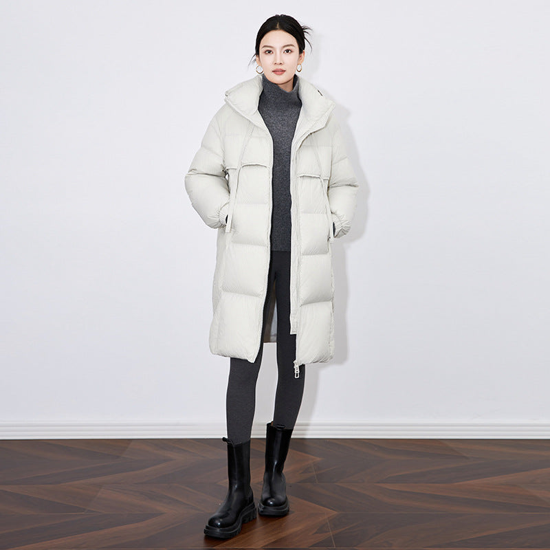 Down Coat Jacket For Women Winter Thick Warm Mid-length Short Two Color Coat