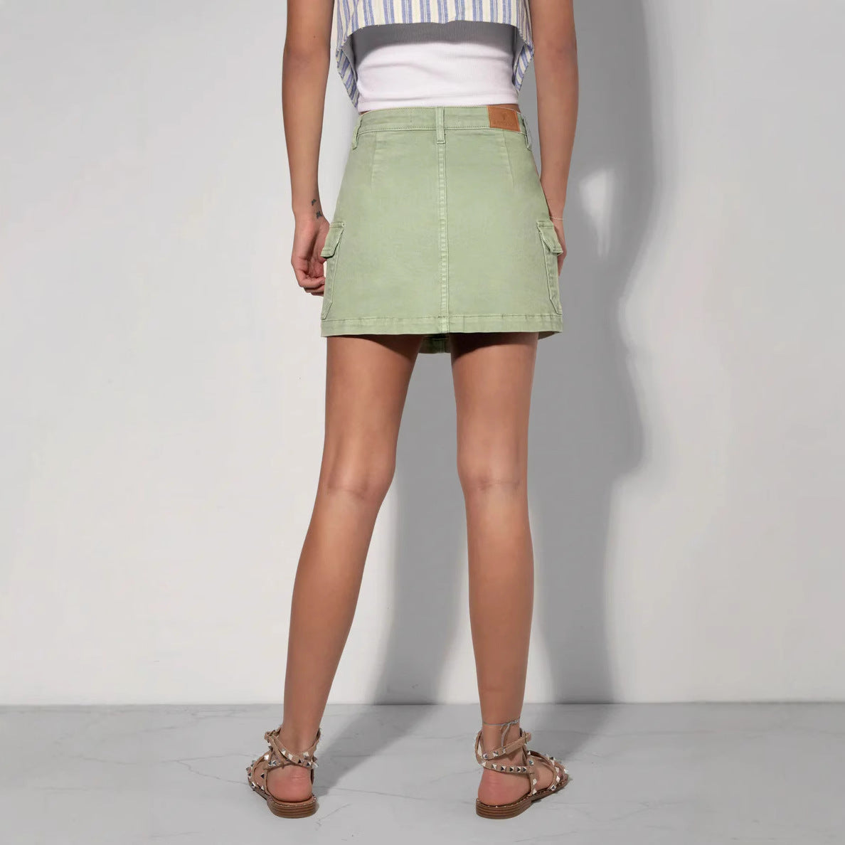 Women Multi Pocket Denim Skirts Harajuku Fashion Hot Girl Casual Versatile Streetwear