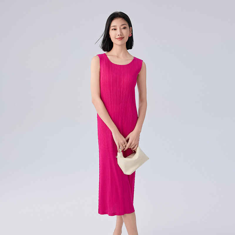 Summer New Senior Sense of Sleeveless Fashion Elegant Temperament Slim Thin Long Dresses