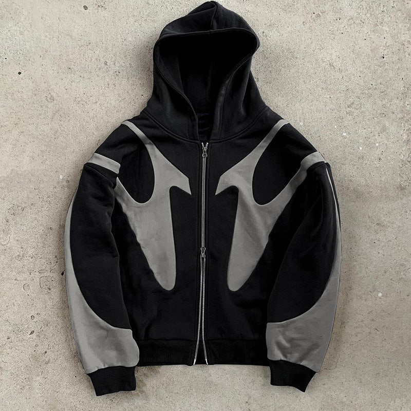Y2k Retro Patchwork Hoodie Fashion Loose Oversized Embroidered Hooded Sweatshirt Gothic Streetwear Women Sweatshirt Clothing