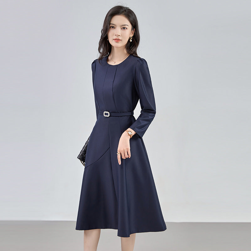 Elegant Womens Red Midi Dress Short Sleeve A Line Cocktail Party With Belt Fashion Casual Summer
