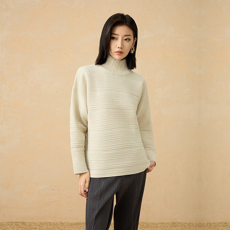 Women's T-shirt Casual Style Long Sleeved A-line Scarf Collar Chic Loose Pullover Tops