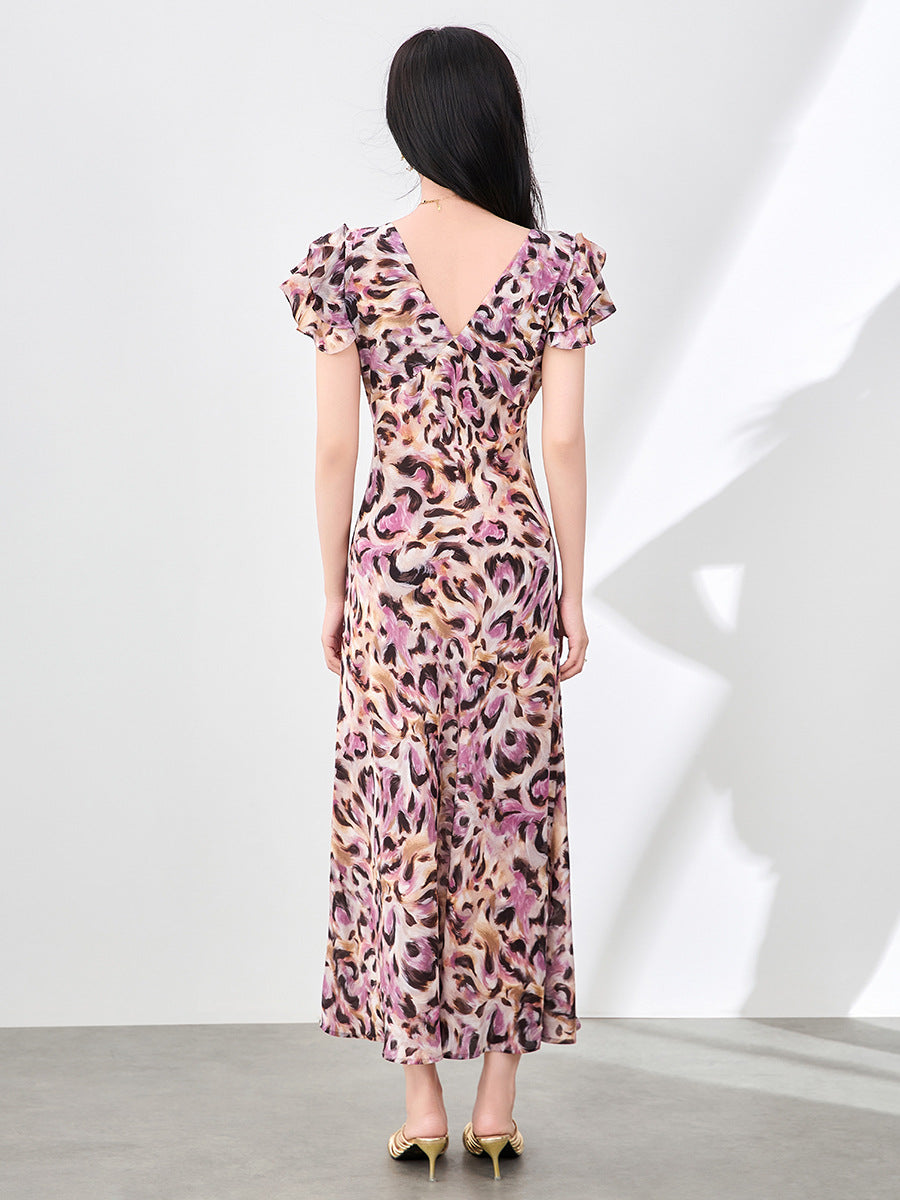 Summer Designer Leopard Print Dresses For Women's Holiday Dresses Plus Size Female Long Dresses Women's Clothing Fashion