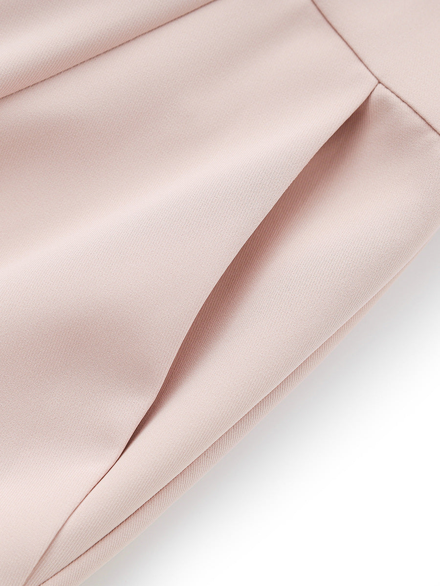 French Style Dress for Women V-neck Sleeveless Contrast Color Patchwork Hem Slit Female Dresses