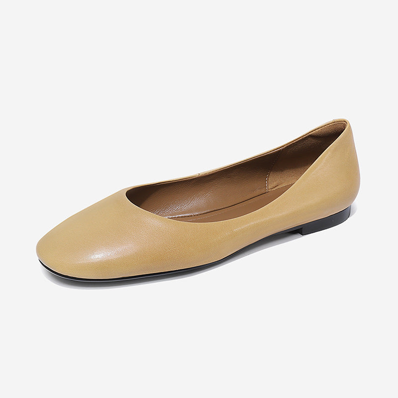 Women Cute Light Weight Spring Slip on Flat Shoes Lady Casual Brown Office Flats Summer Shoes