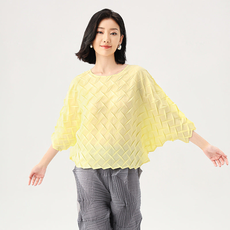 Women's T-Shirt Solid Color Bat Sleeve Design Lightweight Style Fashion Casual Tops