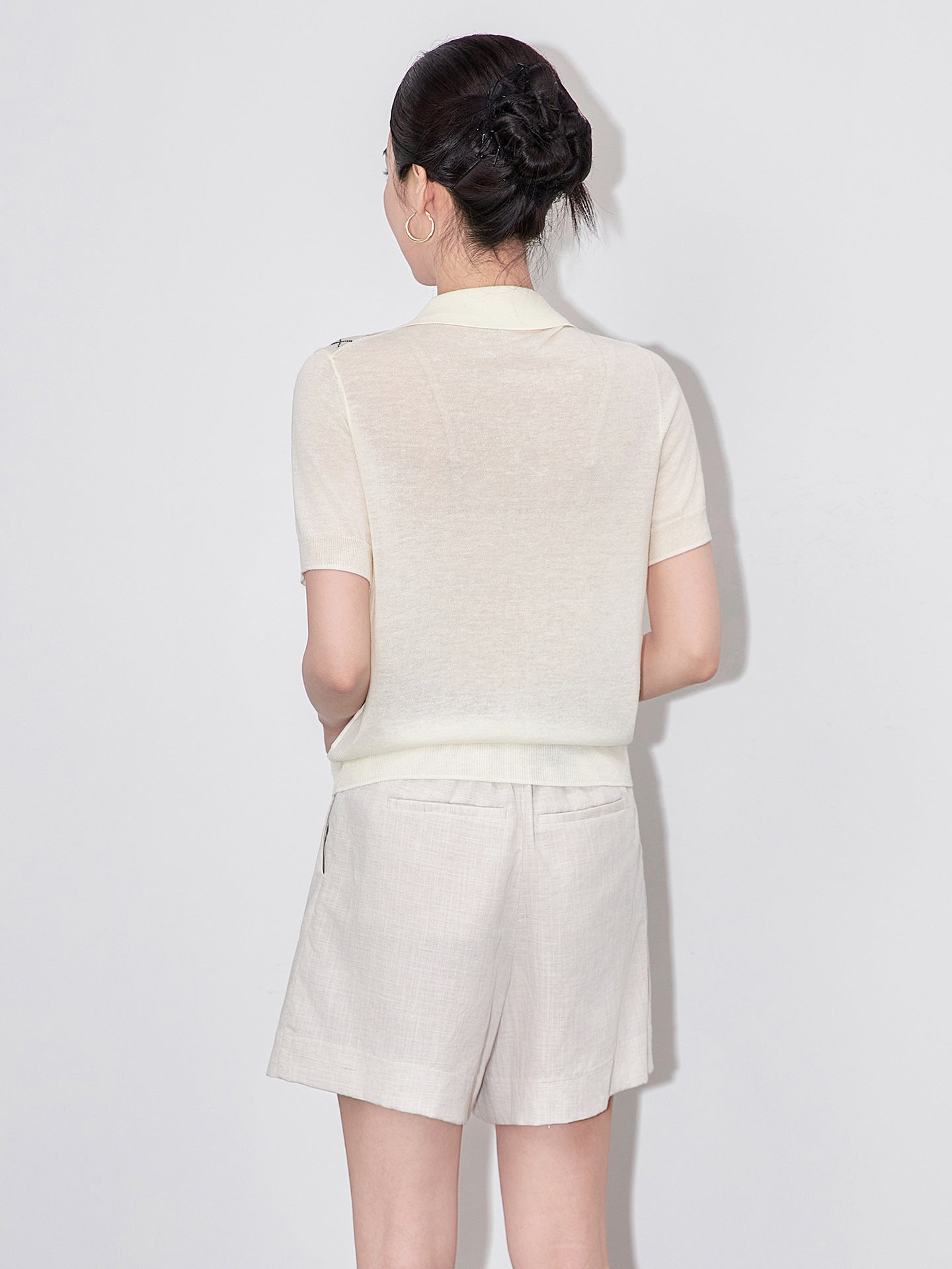 New Arrival Women's irt Knitted ort Sve Turn-down Collar Diamond Pattern Briti College Sle Polyester
