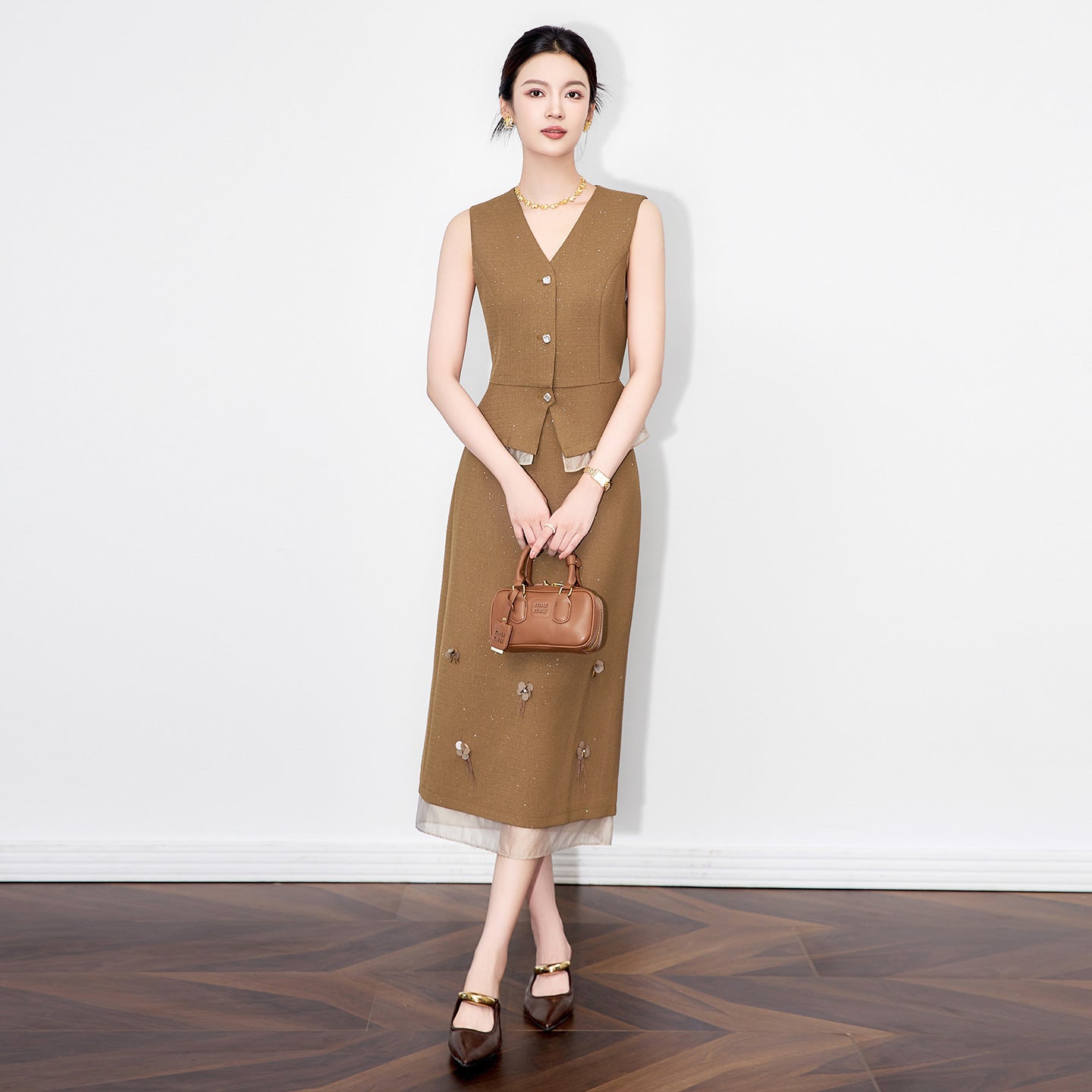 Elegant Maxi Skirt Two-piece Set Women's Sleeveless Knitted Deep O Neck Tops Slim Skirt Set 2025 Fashion Casual Skirt Sets