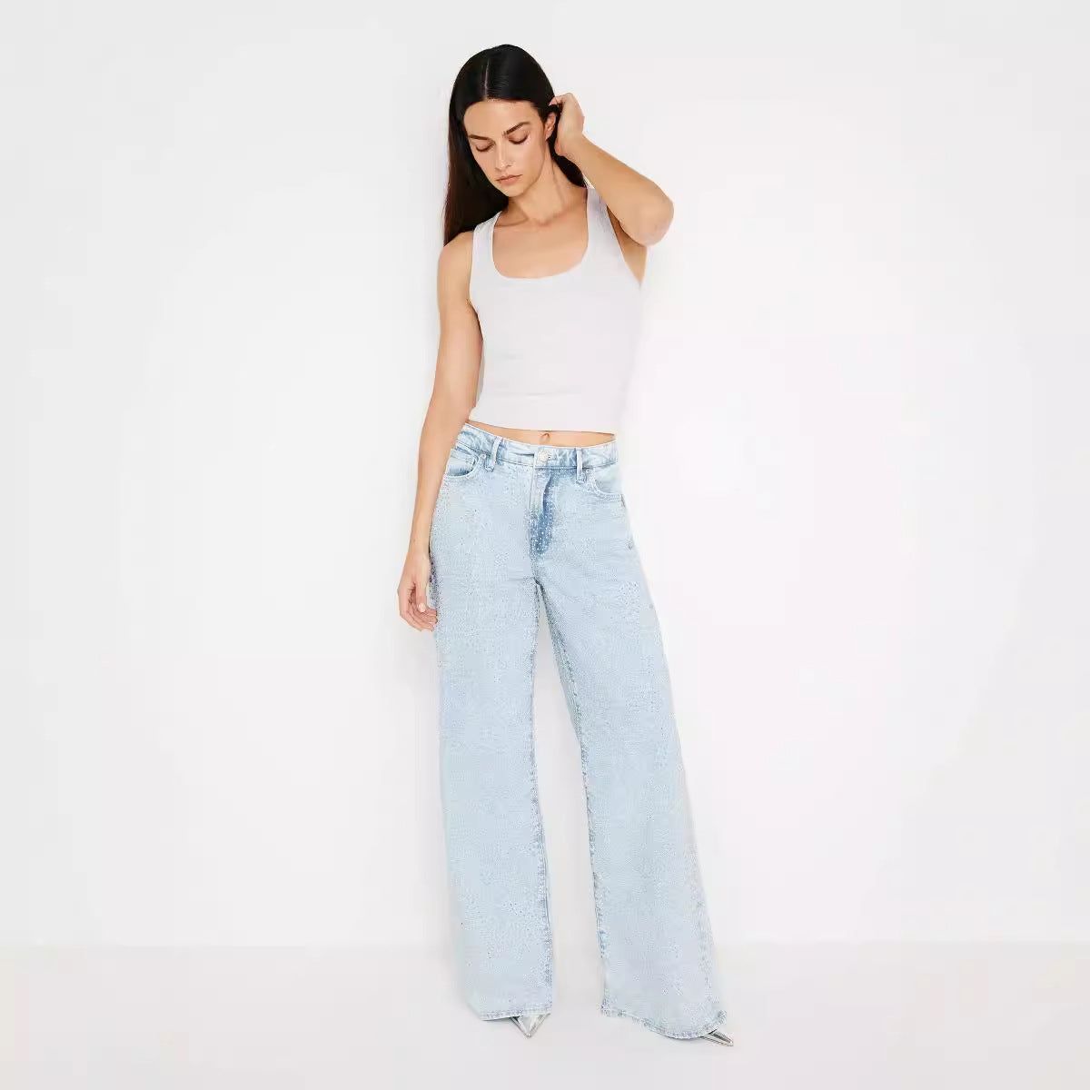 Women's Wear Loose Denim Wide Leg Pants Slimming High Waist All-match Jeans for Women