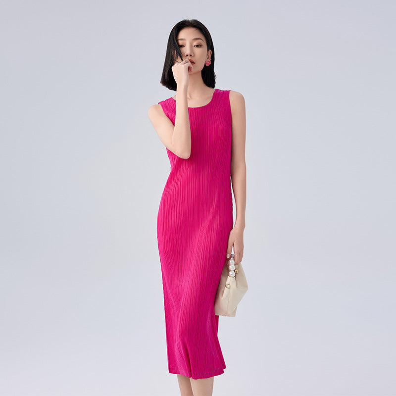 Summer New Senior Sense of Sleeveless Fashion Elegant Temperament Slim Thin Long Dresses