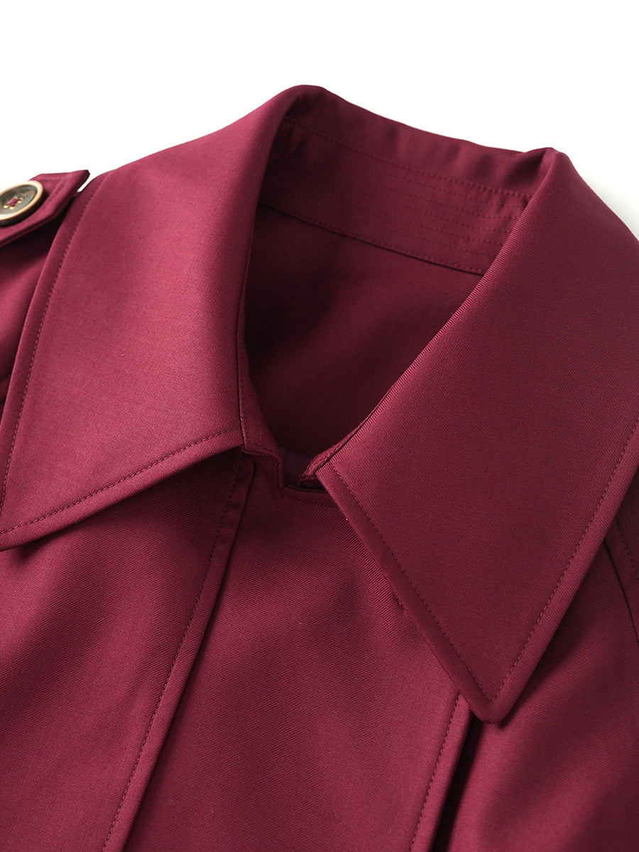 Elegant Slimming Cropped Trench Coat for Petite Women Medium-length British Style Trendy Spring and Autumn Jacket Women