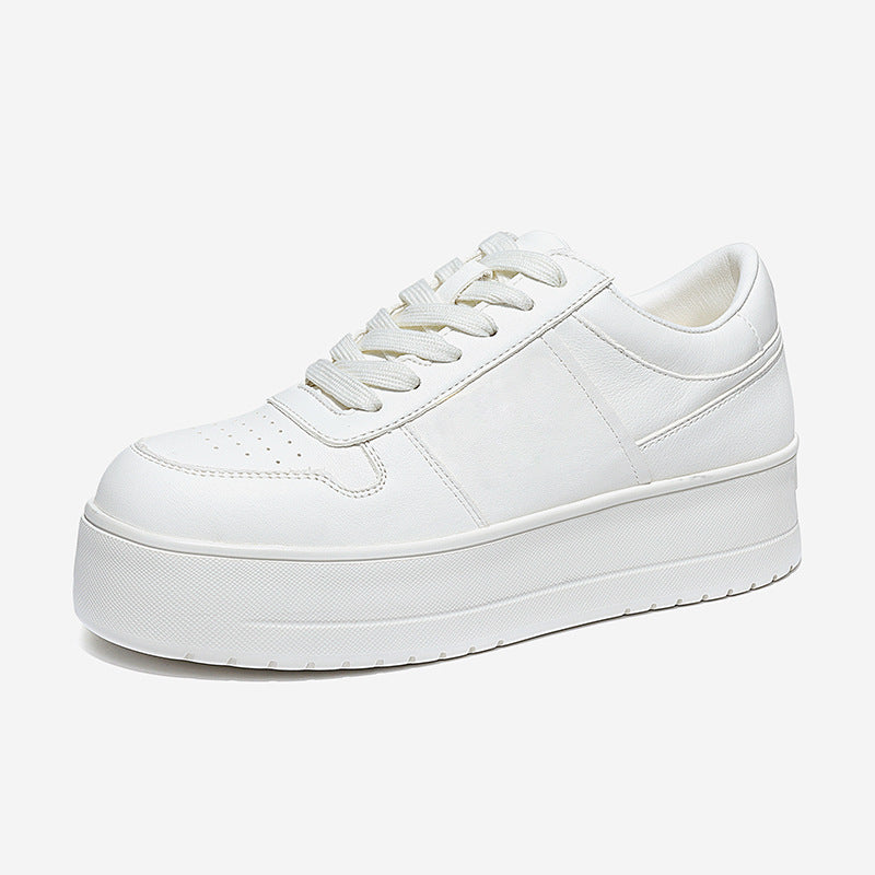 Genuine Leather White Skate Shoes for Women'sUltra Light Bottom Casual Fashion Elevated Shoes