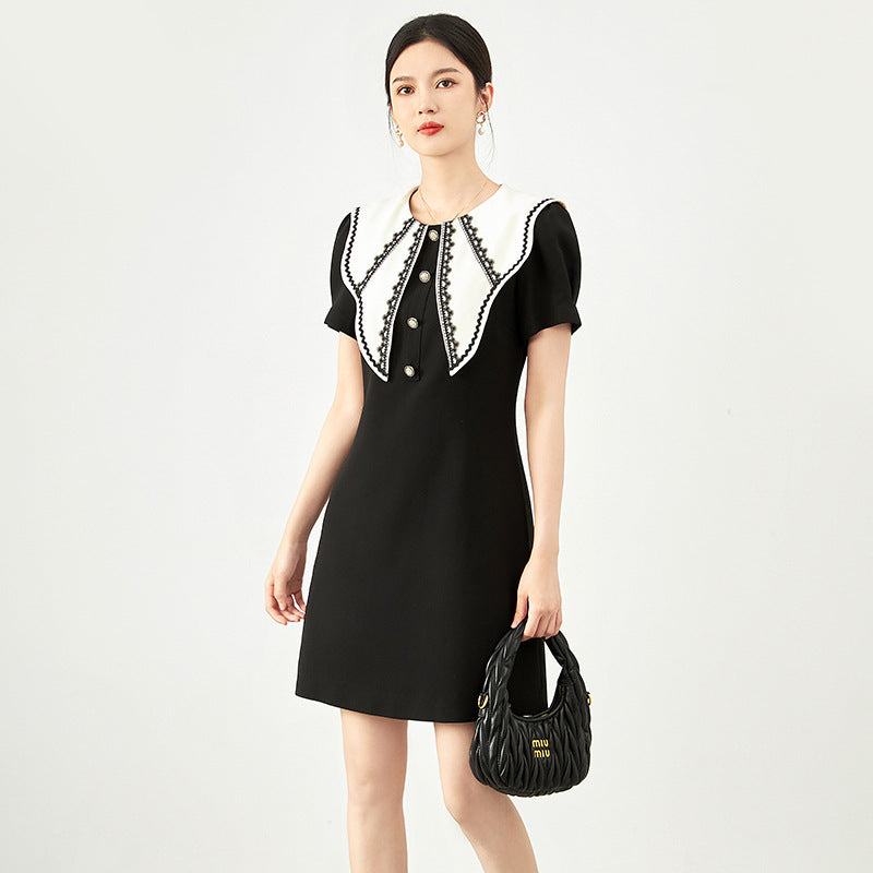 Two Pieces High Waist Causal Women Dress All Match Contrast Color Dresses Sexy Chic Fashion Elegant