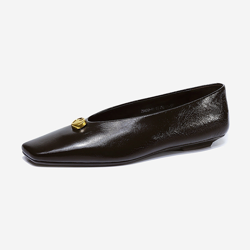 New Spring Summer Med Low Heels Black Gold Silver Dress Casual Lady Pumps Genuine Leather
