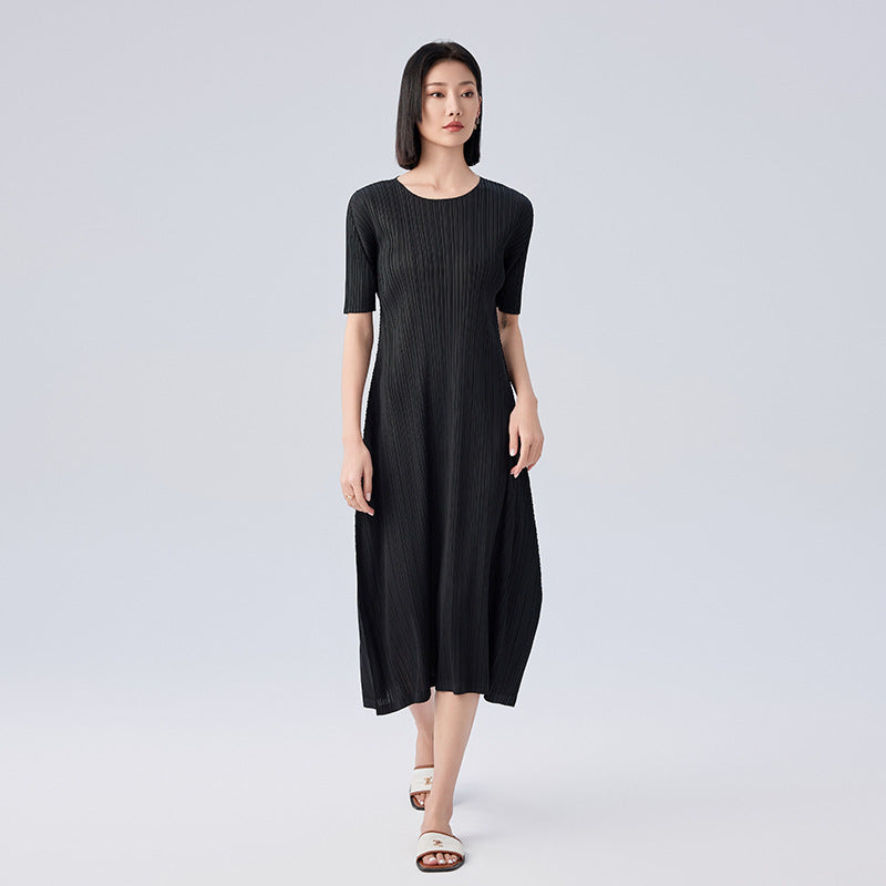 Summer New Large Size Even Loose Thin Personalized Pleated Long Dresses