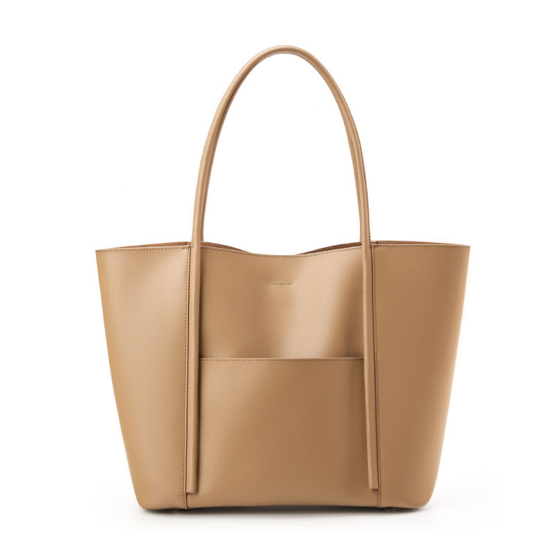 Genuine Leather Summer and Spring Casual High-End Style Large Handbag